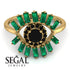 Halo Baguette Black Diamond Ring - Diana No. 22 image 2
