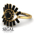 Halo Baguette Black Diamond Ring - Diana No. 37 image 3