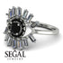 Halo Baguette Black Diamond Ring - Diana No. 9 image 3