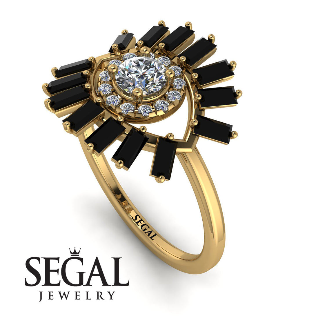 Halo Baguette Diamond Ring - Diana No. 31