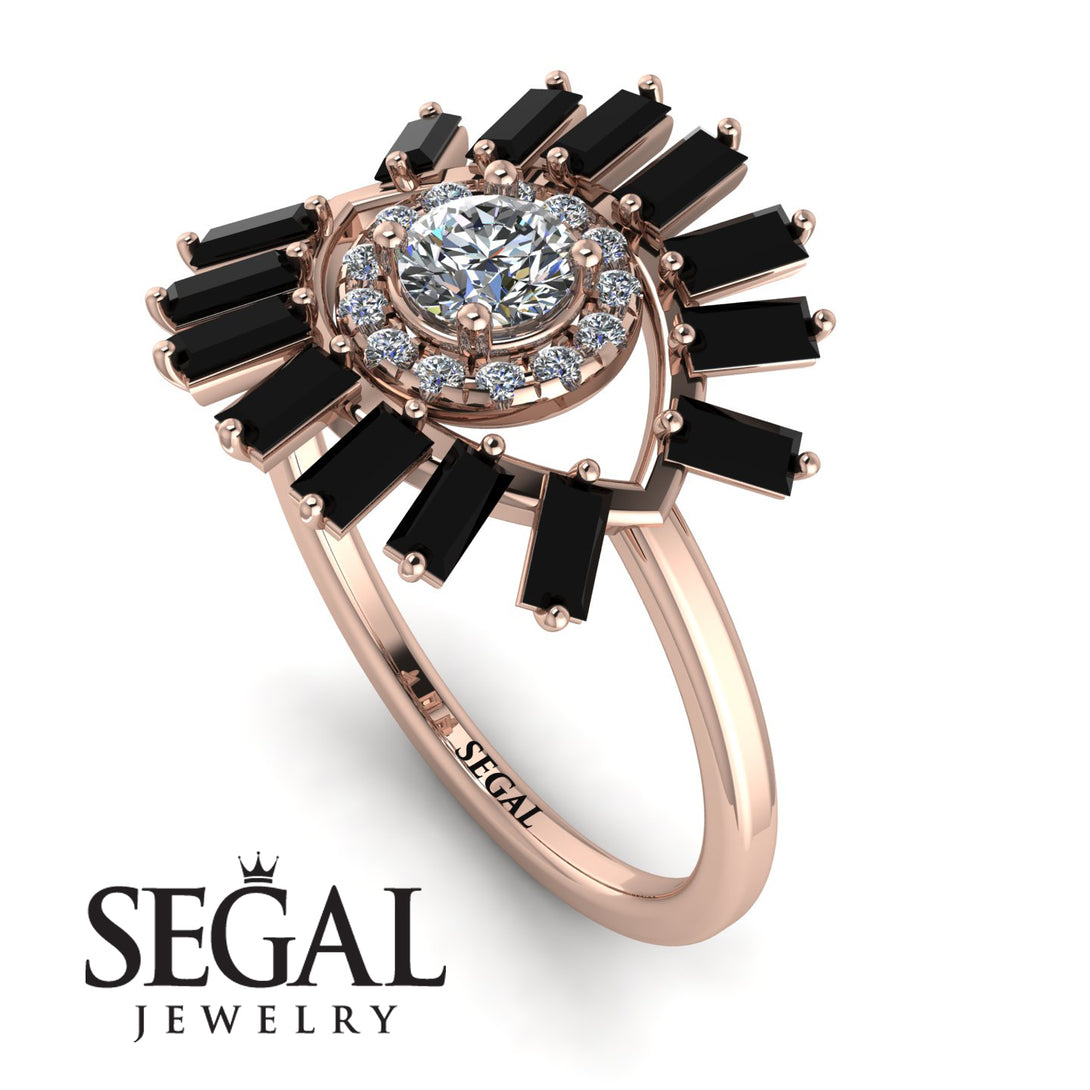 Halo Baguette Diamond Ring - Diana No. 32