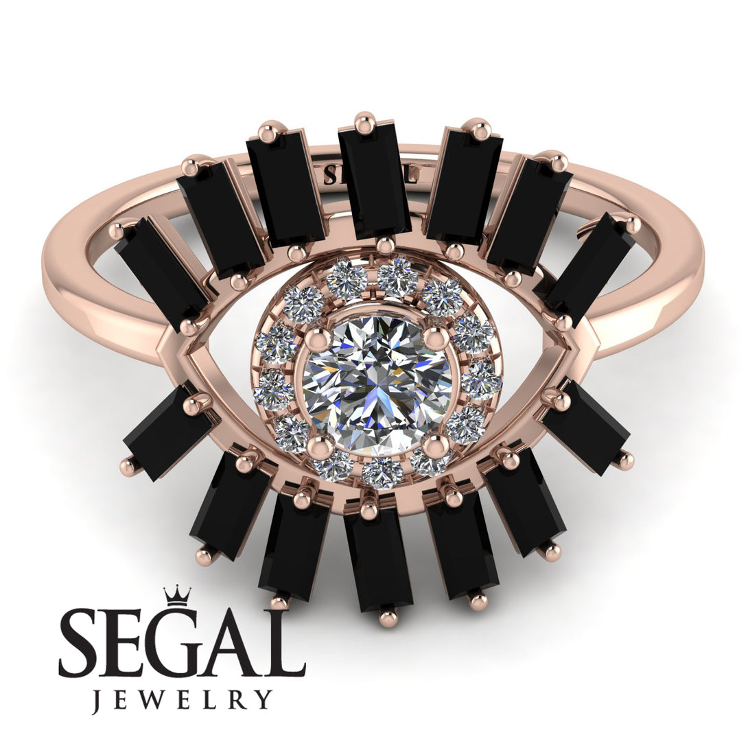 Halo Baguette Diamond Ring - Diana No. 32