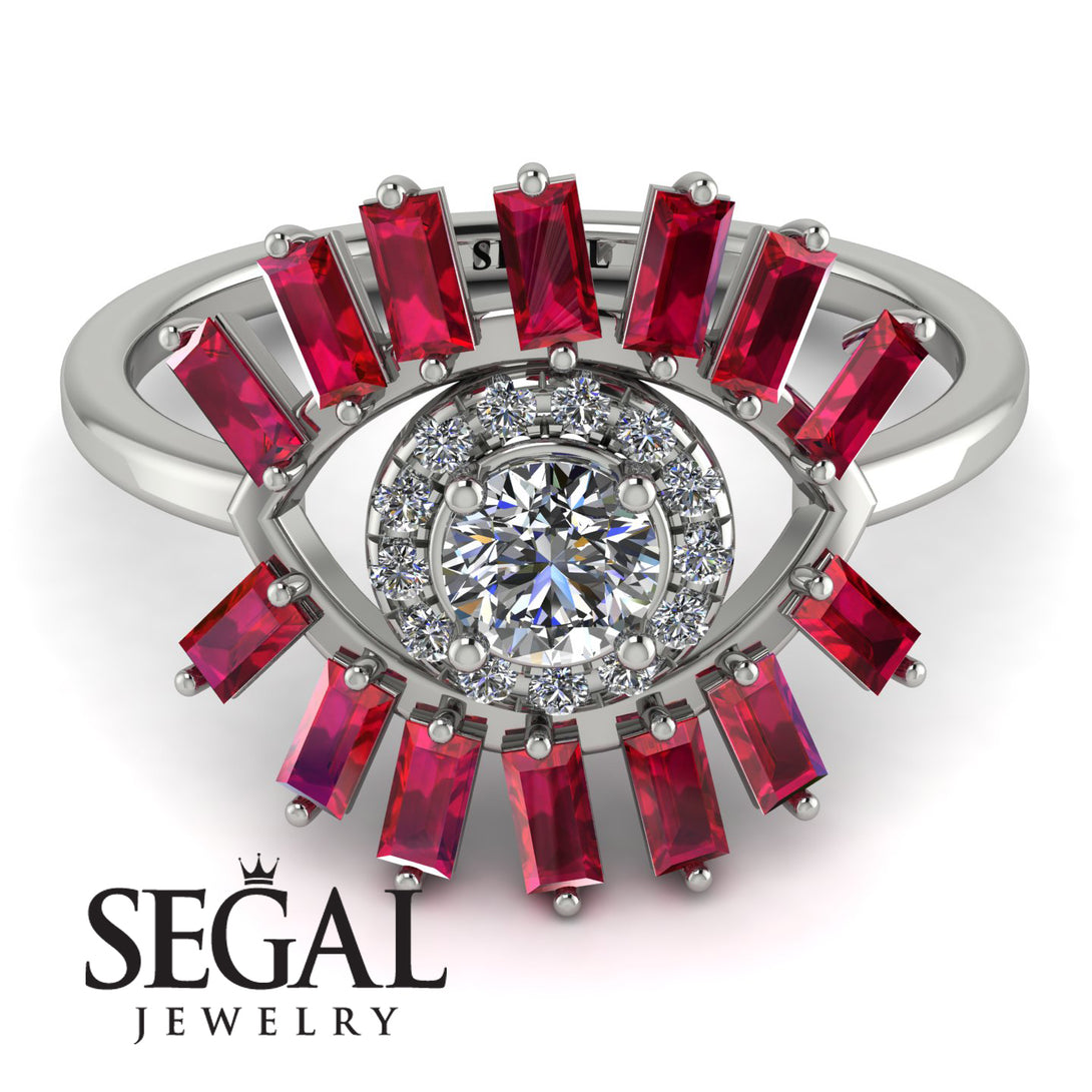 Halo Baguette Diamond Ring - Diana No. 48