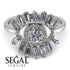 Halo Baguette Diamond Ring - Diana No. 3