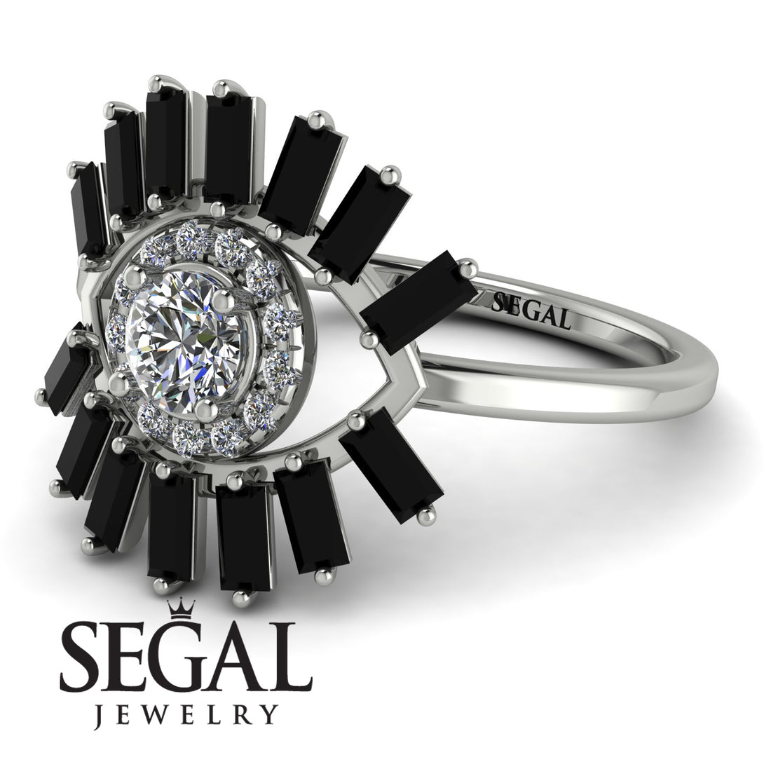 Halo Baguette Diamond Ring - Diana No. 33