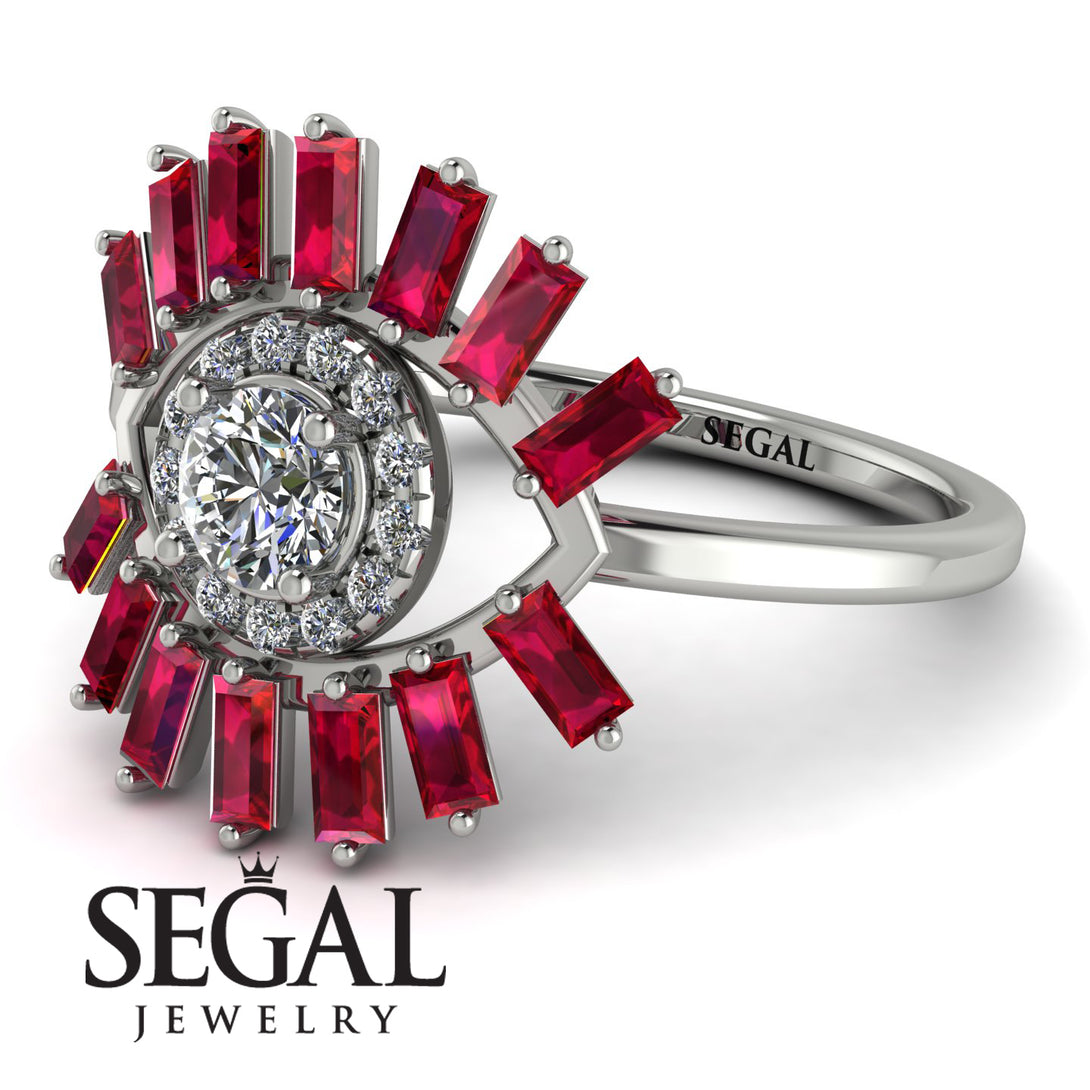 Halo Baguette Diamond Ring - Diana No. 48