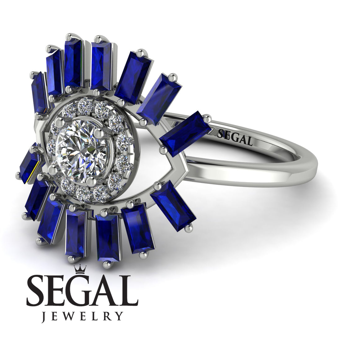 Halo Baguette Diamond Ring - Diana No. 63