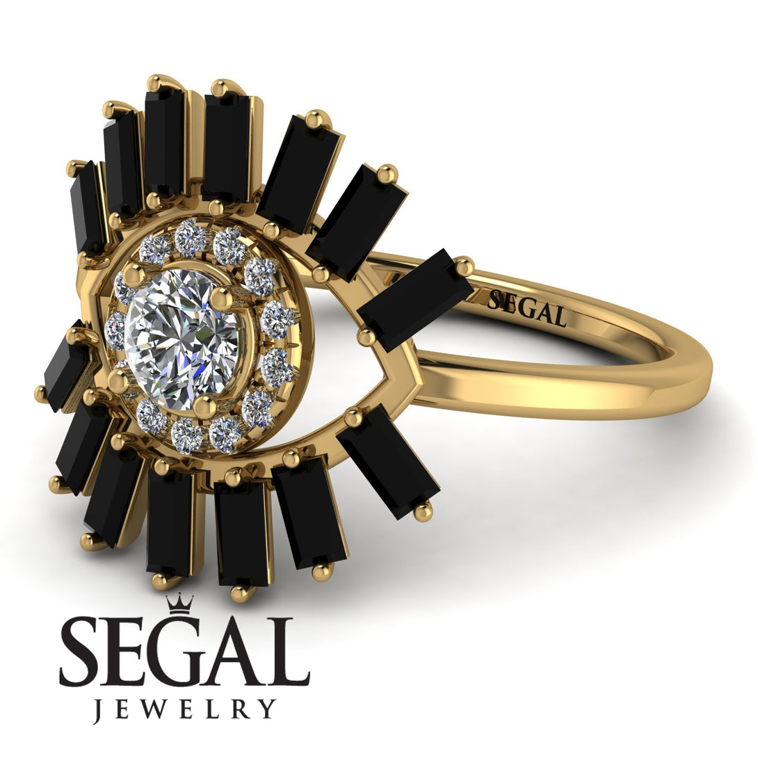 Halo Baguette Diamond Ring - Diana No. 31