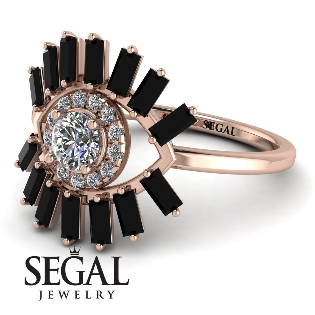 Halo Baguette Diamond Ring - Diana No. 32