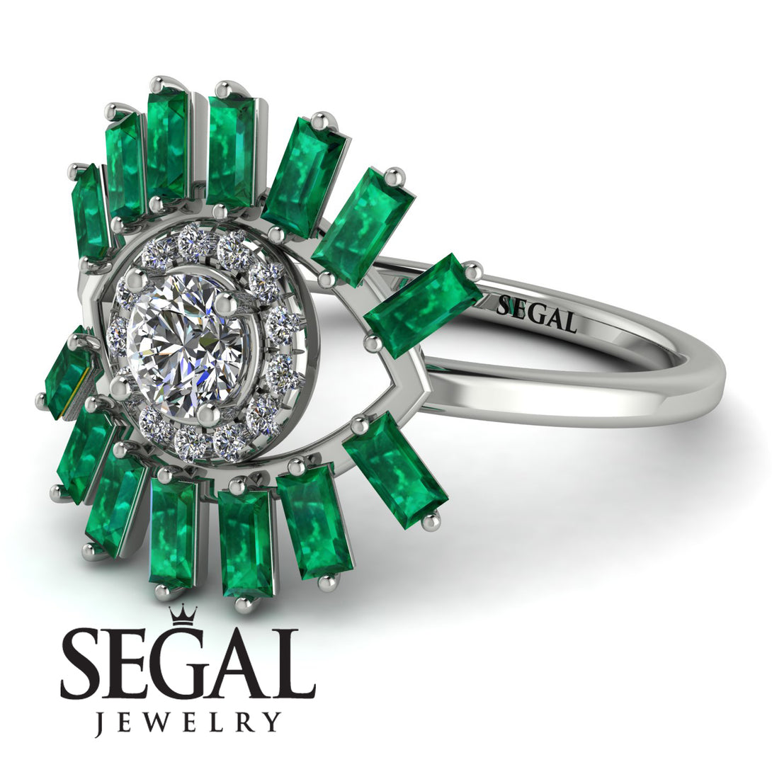 Halo Baguette Diamond Ring - Diana No. 18