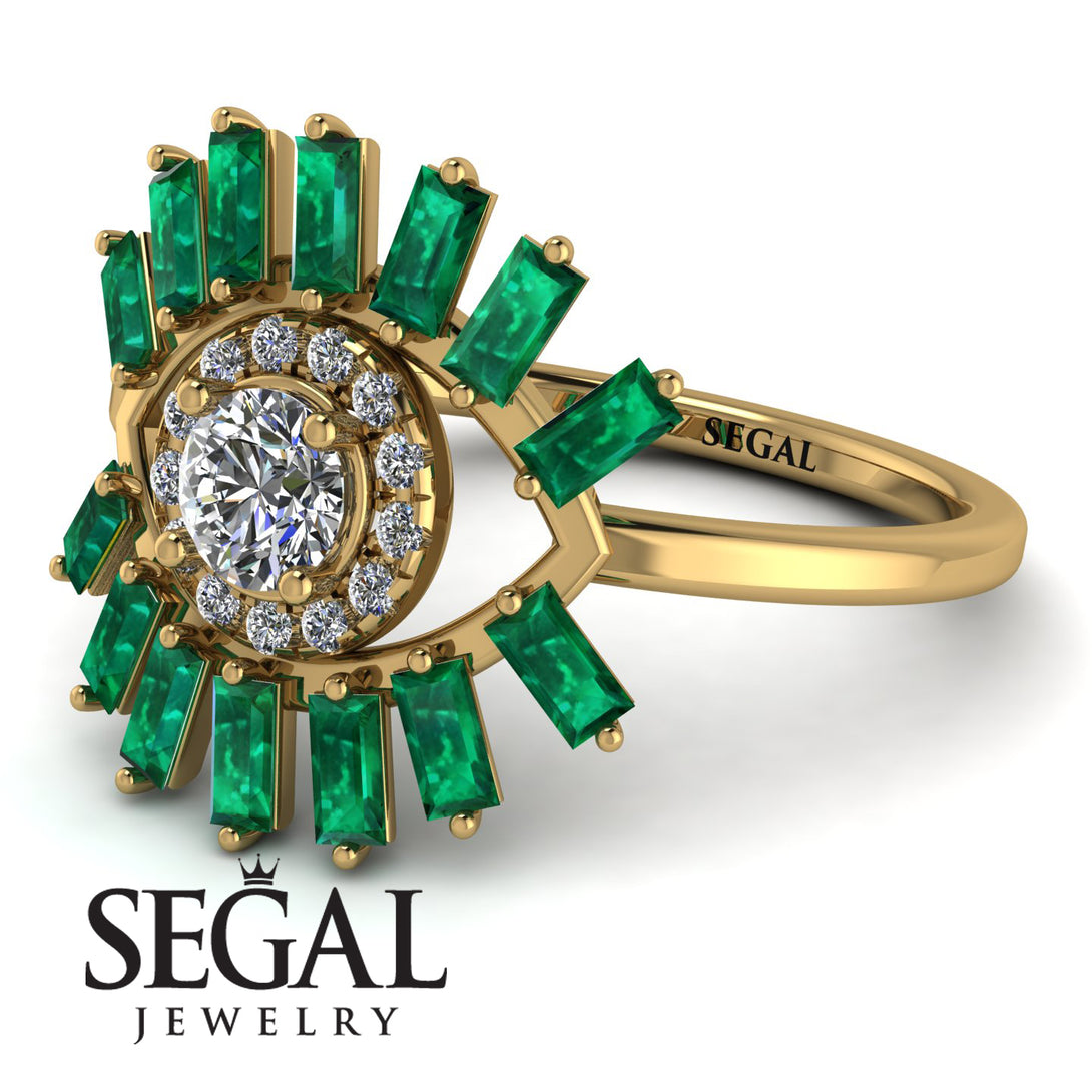 Halo Baguette Diamond Ring - Diana No. 16