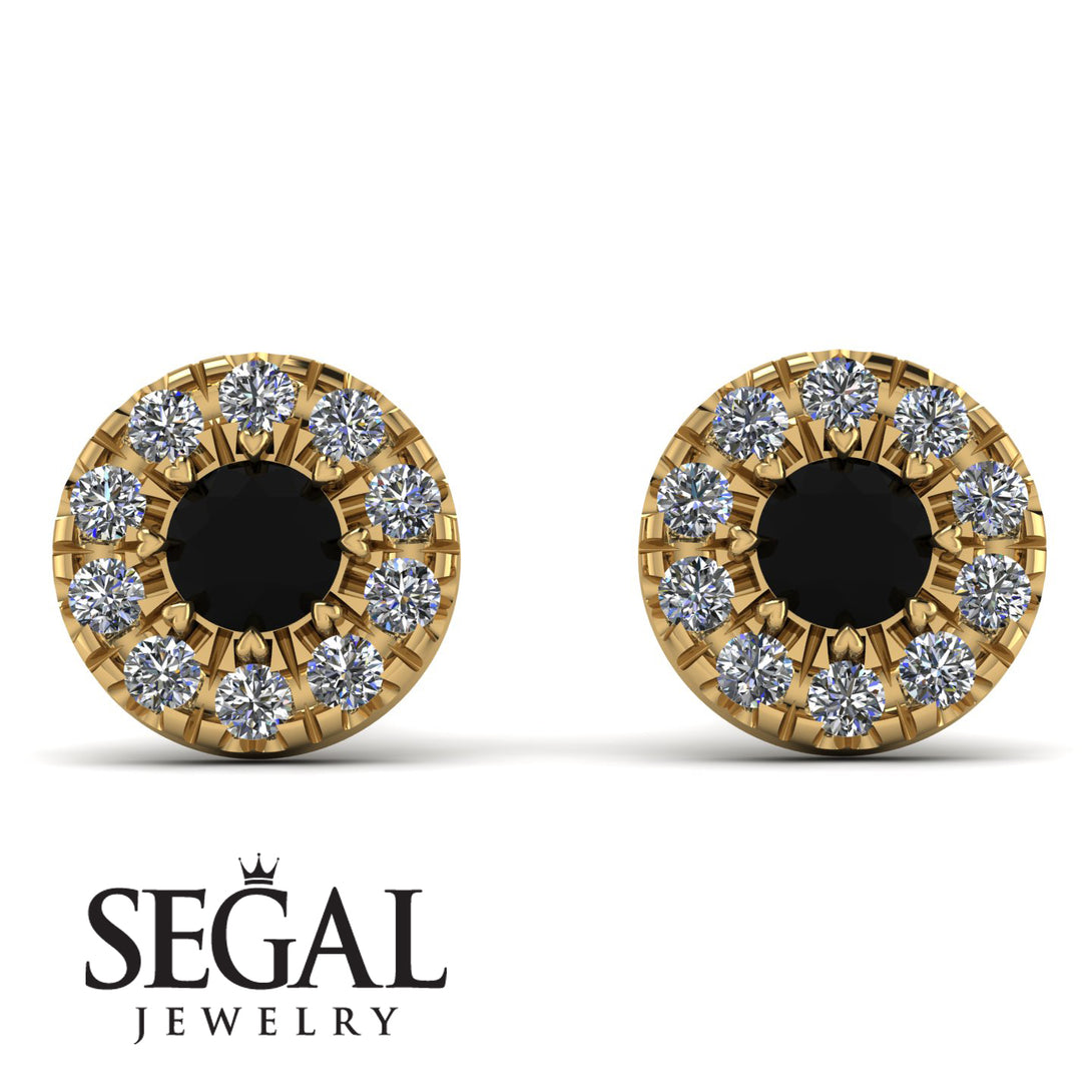 Halo Black Diamond Earrings - Heaven No. 7