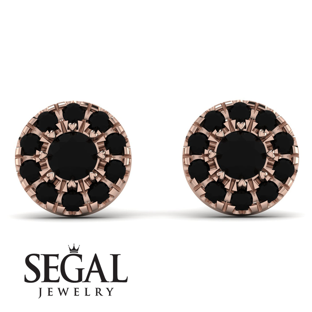 Halo Black Diamond Earrings - Heaven No. 38