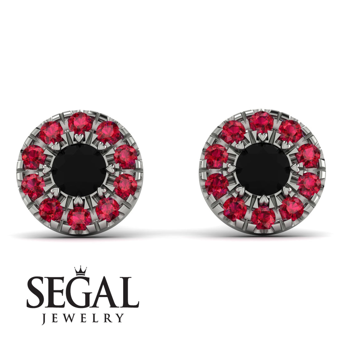 Halo Black Diamond Earrings - Heaven No. 54