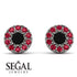 Halo Black Diamond Earrings - Heaven No. 54