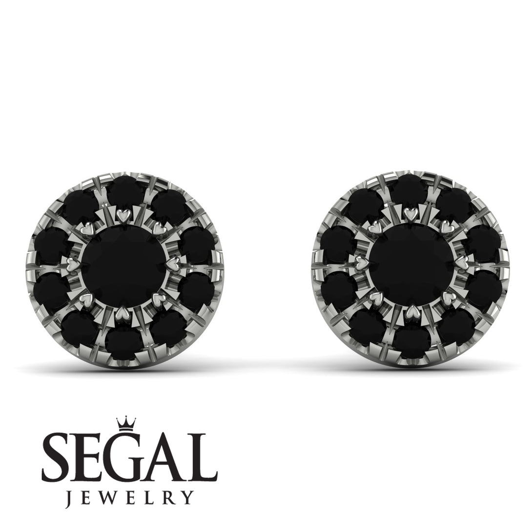Halo Black Diamond Earrings - Heaven No. 39