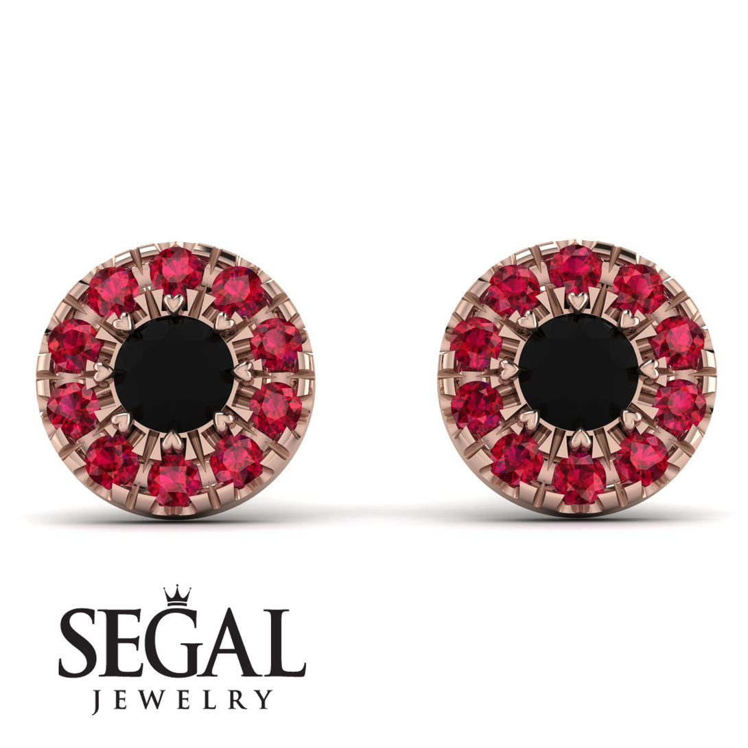 Halo Black Diamond Earrings - Heaven No. 53