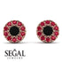 Halo Black Diamond Earrings - Heaven No. 53
