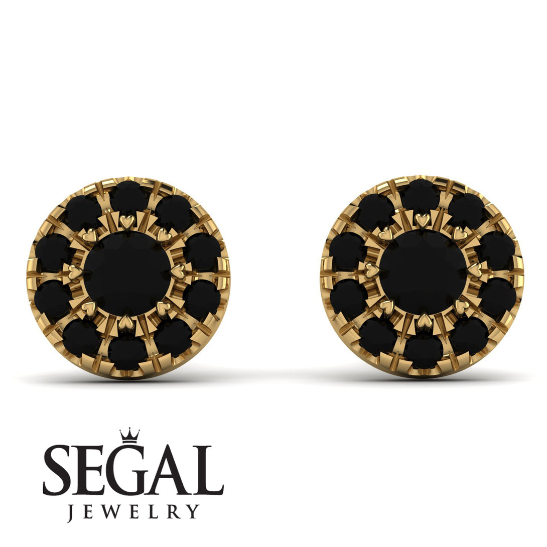 Halo Black Diamond Earrings - Heaven No. 37