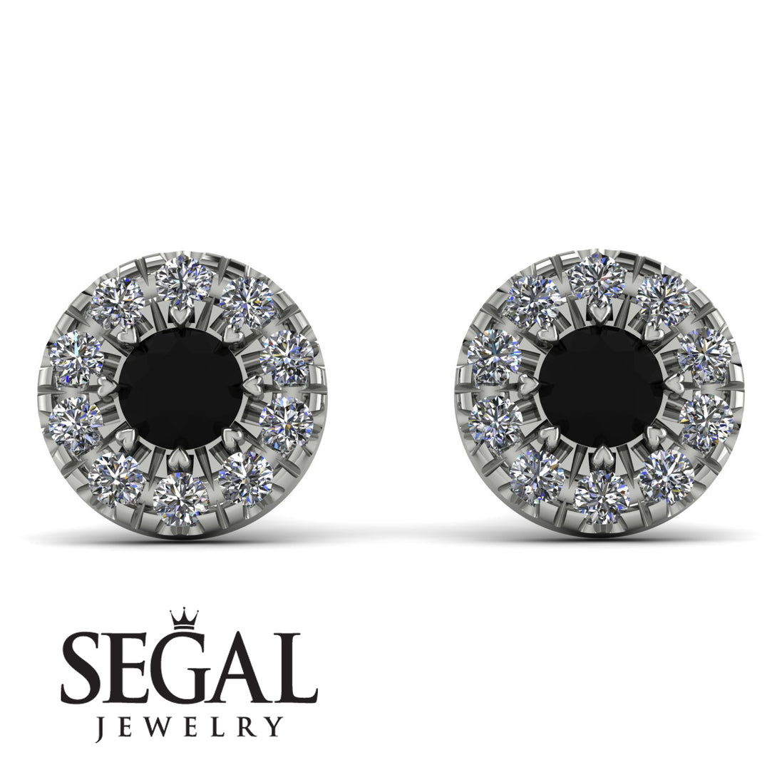 Halo Black Diamond Earrings - Heaven No. 9