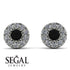Halo Black Diamond Earrings - Heaven No. 9