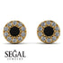 Halo Black Diamond Earrings - Heaven No. 7