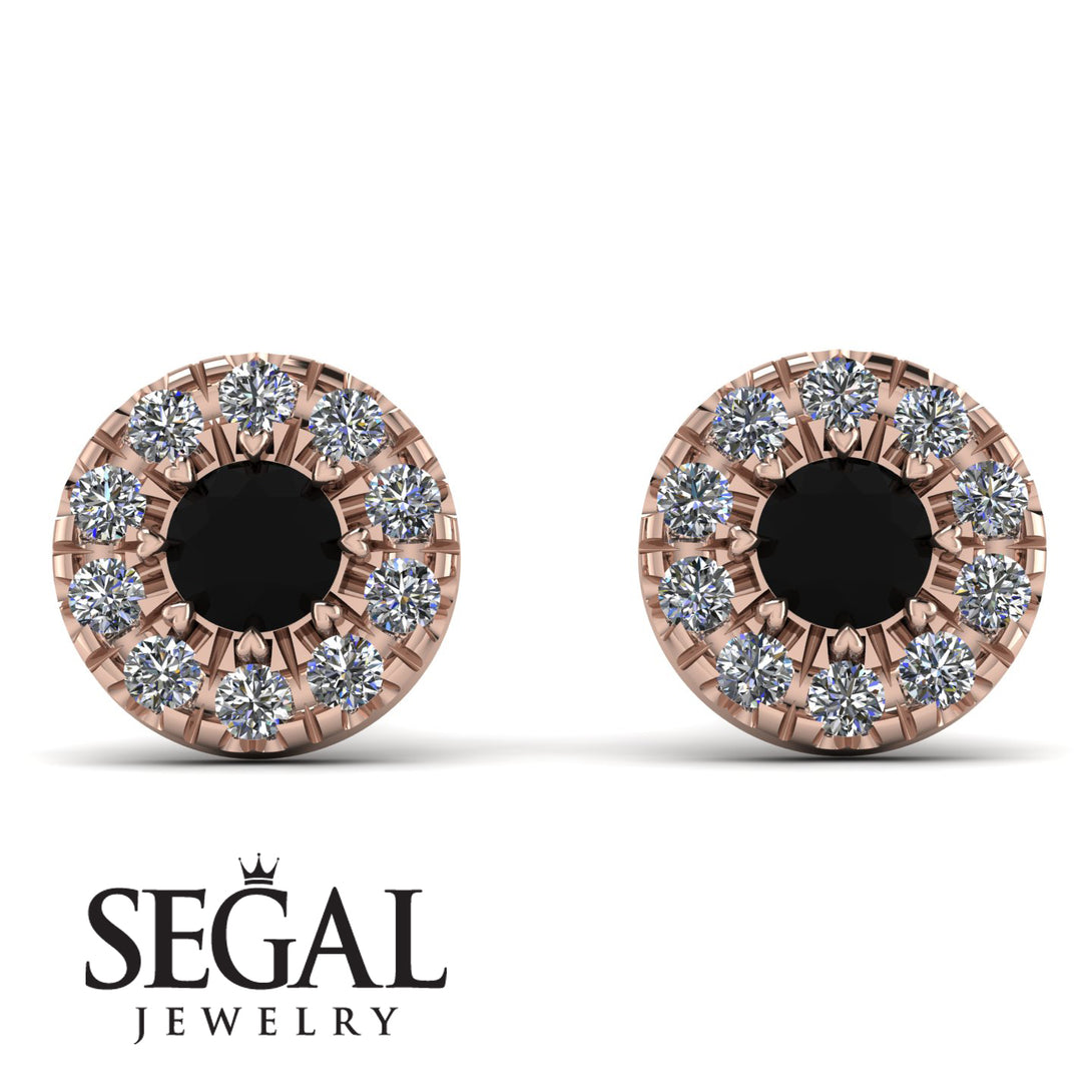 Halo Black Diamond Earrings - Heaven No. 8