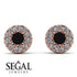 Halo Black Diamond Earrings - Heaven No. 8