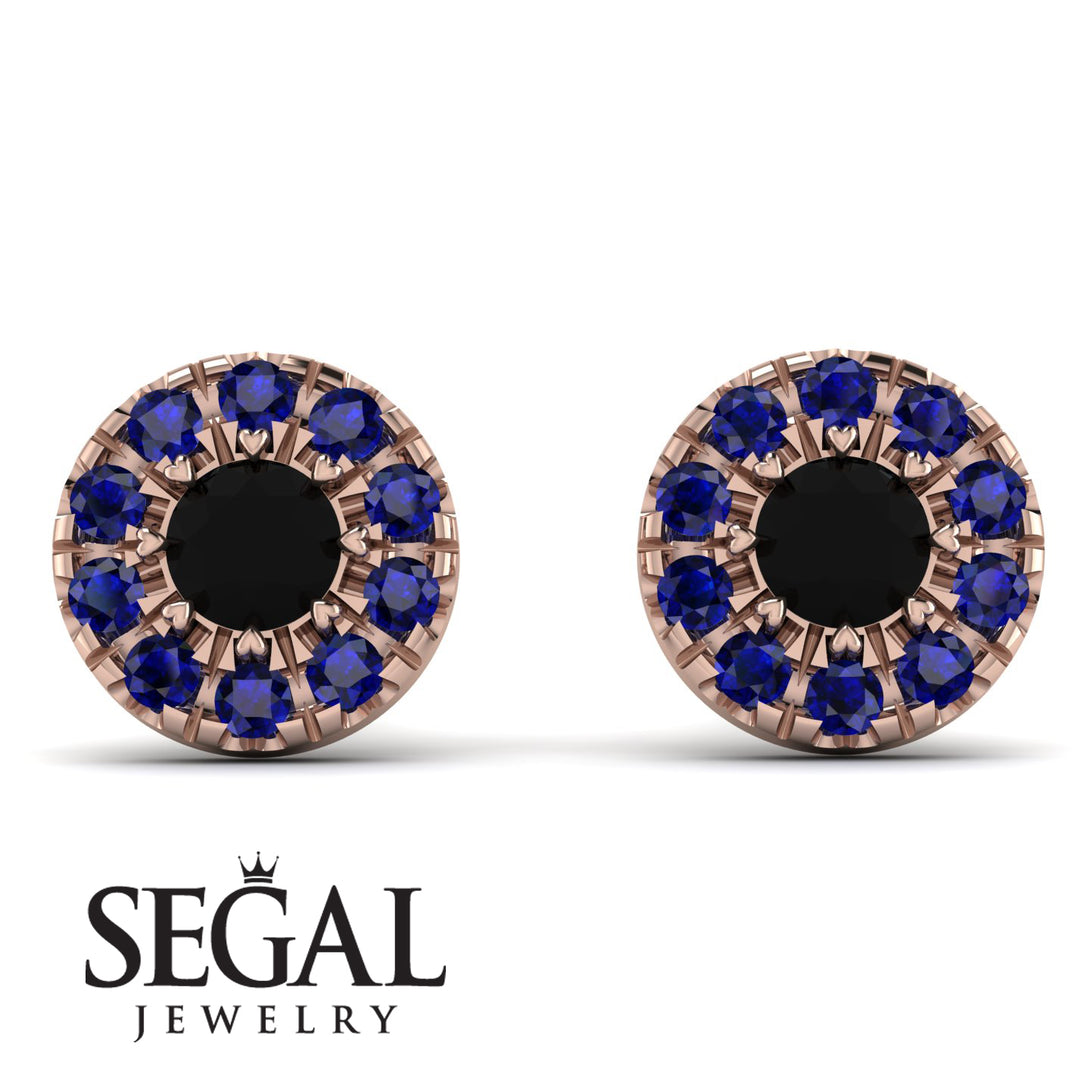 Halo Black Diamond Earrings - Heaven No. 68
