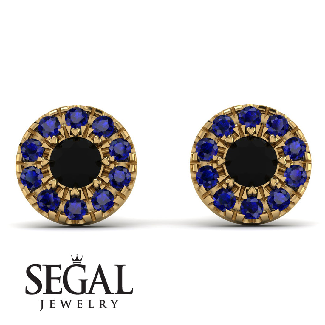 Halo Black Diamond Earrings - Heaven No. 67