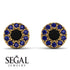 Halo Black Diamond Earrings - Heaven No. 67