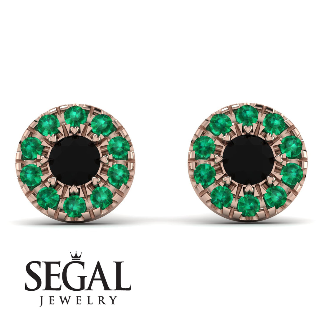 Halo Black Diamond Earrings - Heaven No. 23