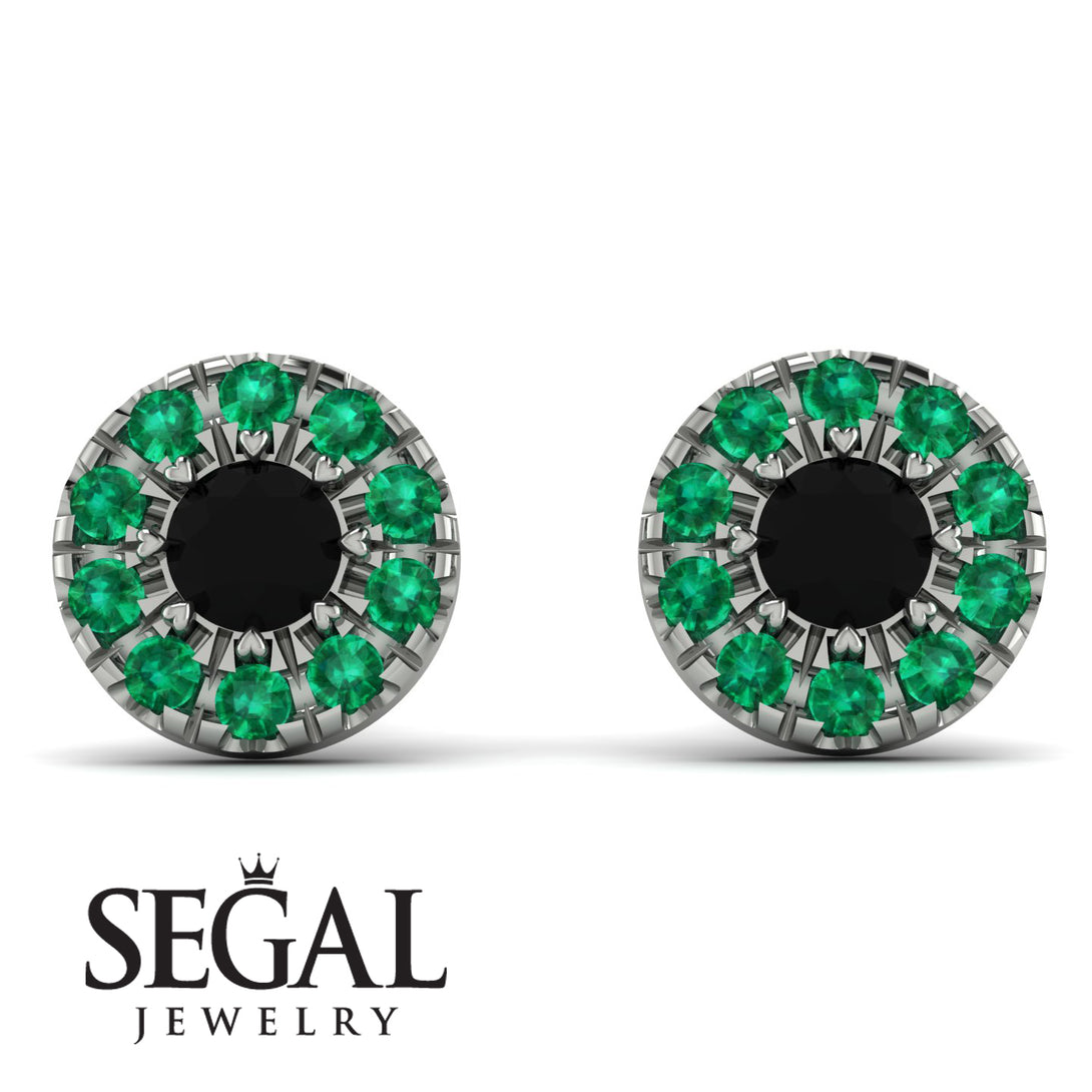 Halo Black Diamond Earrings - Heaven No. 24