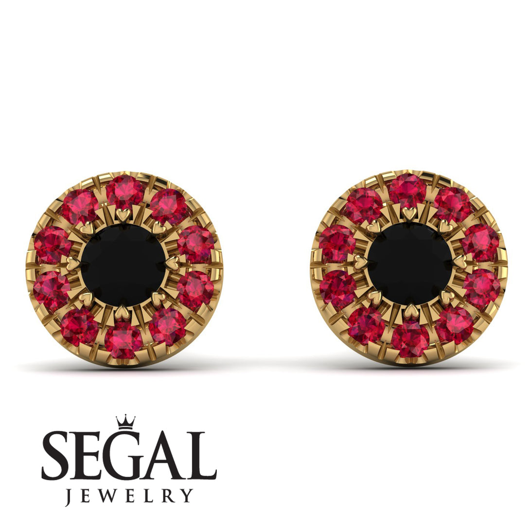 Halo Black Diamond Earrings - Heaven No. 52