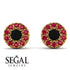 Halo Black Diamond Earrings - Heaven No. 52