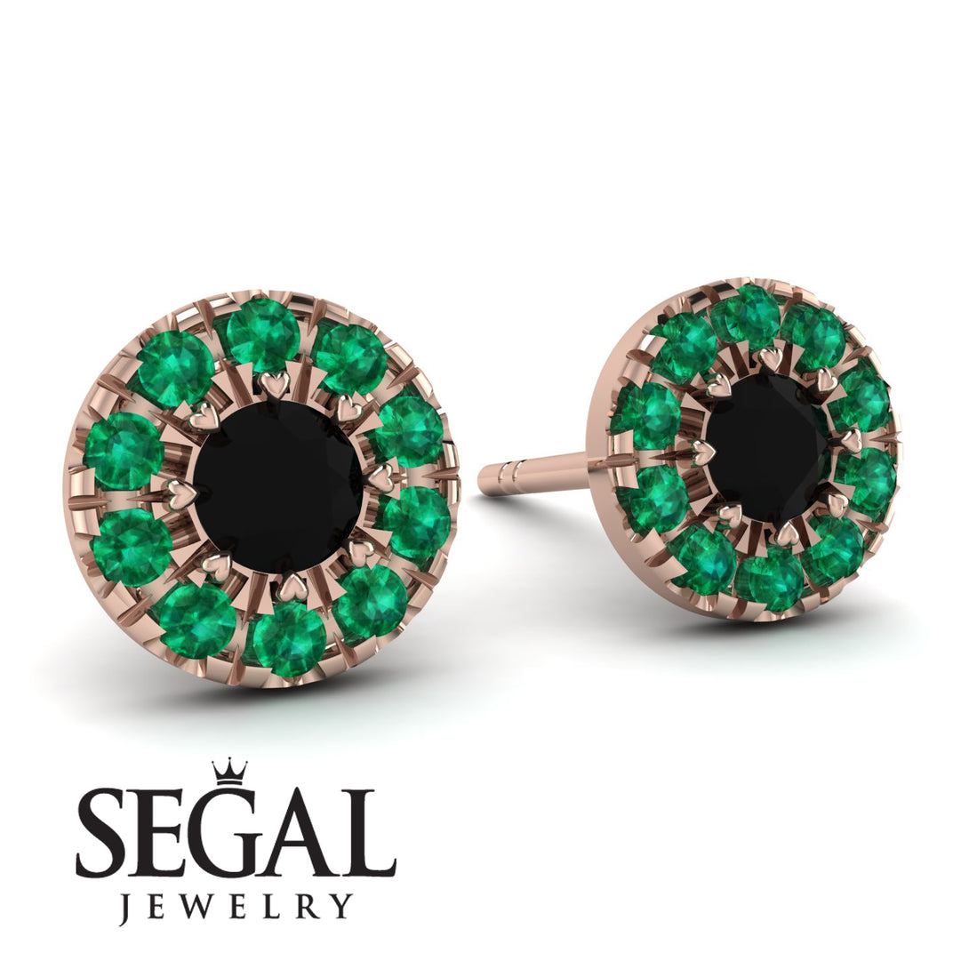 Halo Black Diamond Earrings - Heaven No. 23