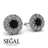 Halo Black Diamond Earrings - Heaven No. 9