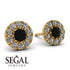 Halo Black Diamond Earrings - Heaven No. 7 image 2
