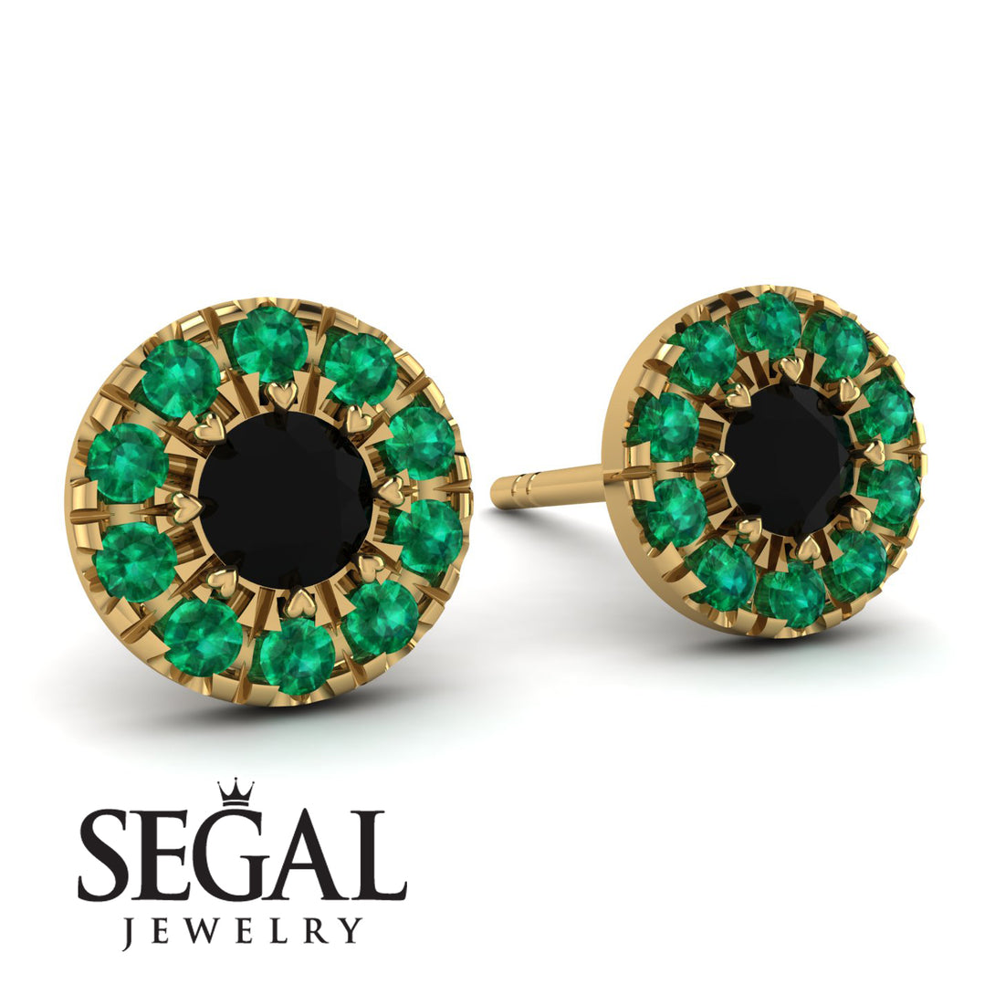 Halo Black Diamond Earrings - Heaven No. 22