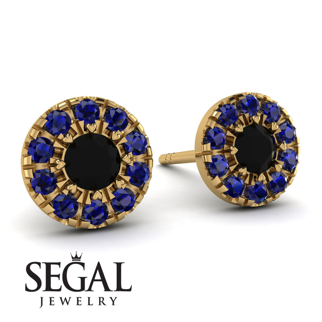 Halo Black Diamond Earrings - Heaven No. 67