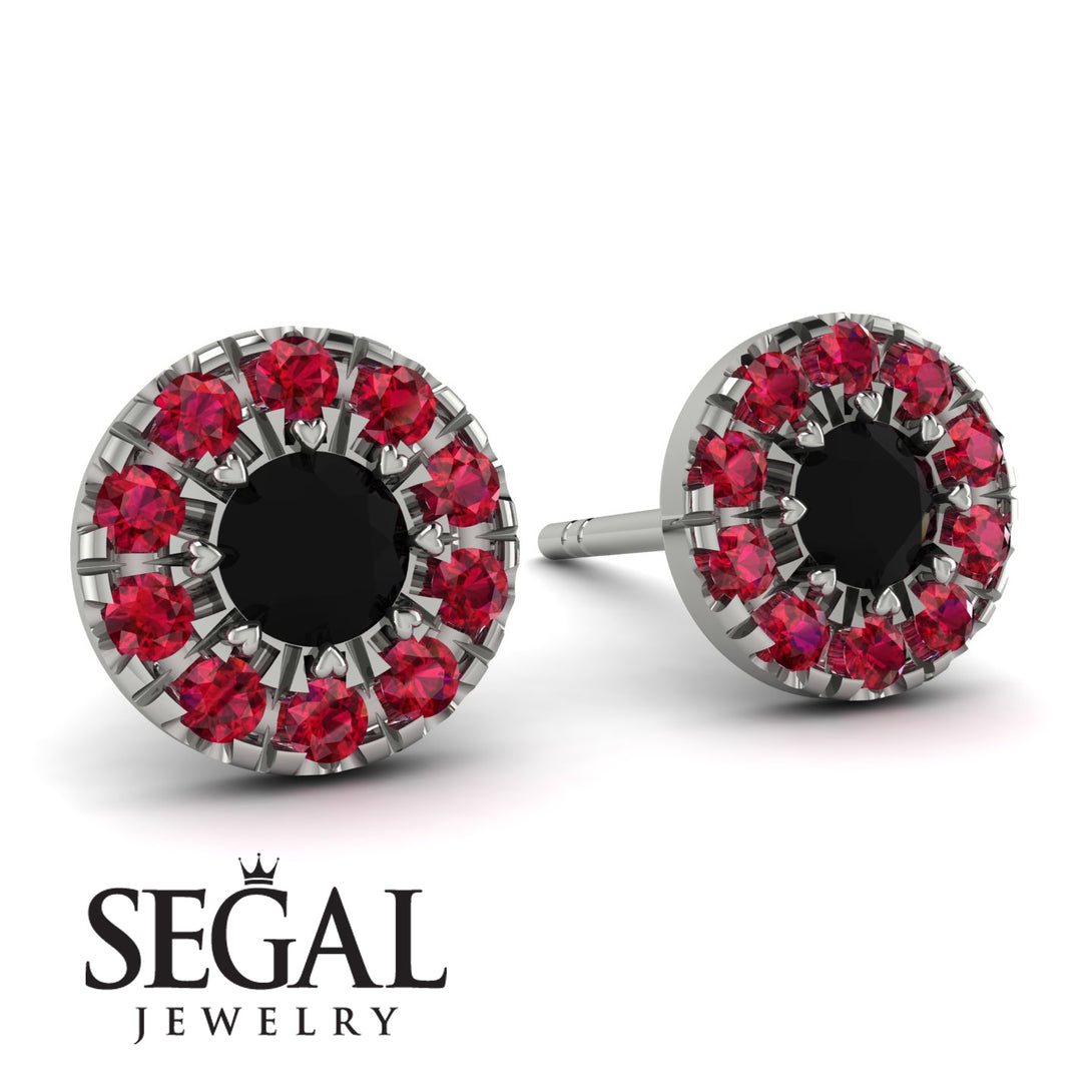 Halo Black Diamond Earrings - Heaven No. 54