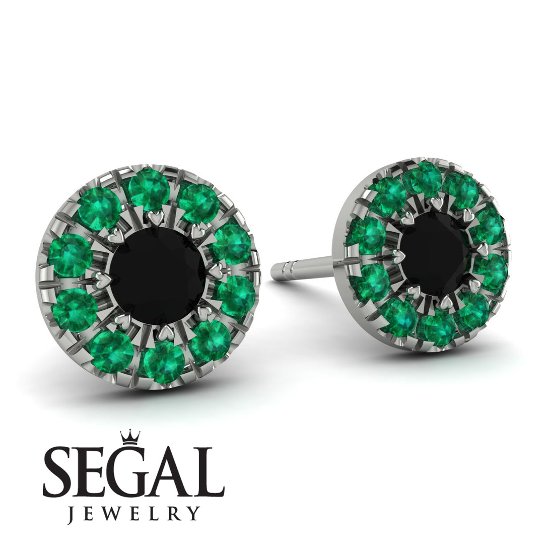 Halo Black Diamond Earrings - Heaven No. 24