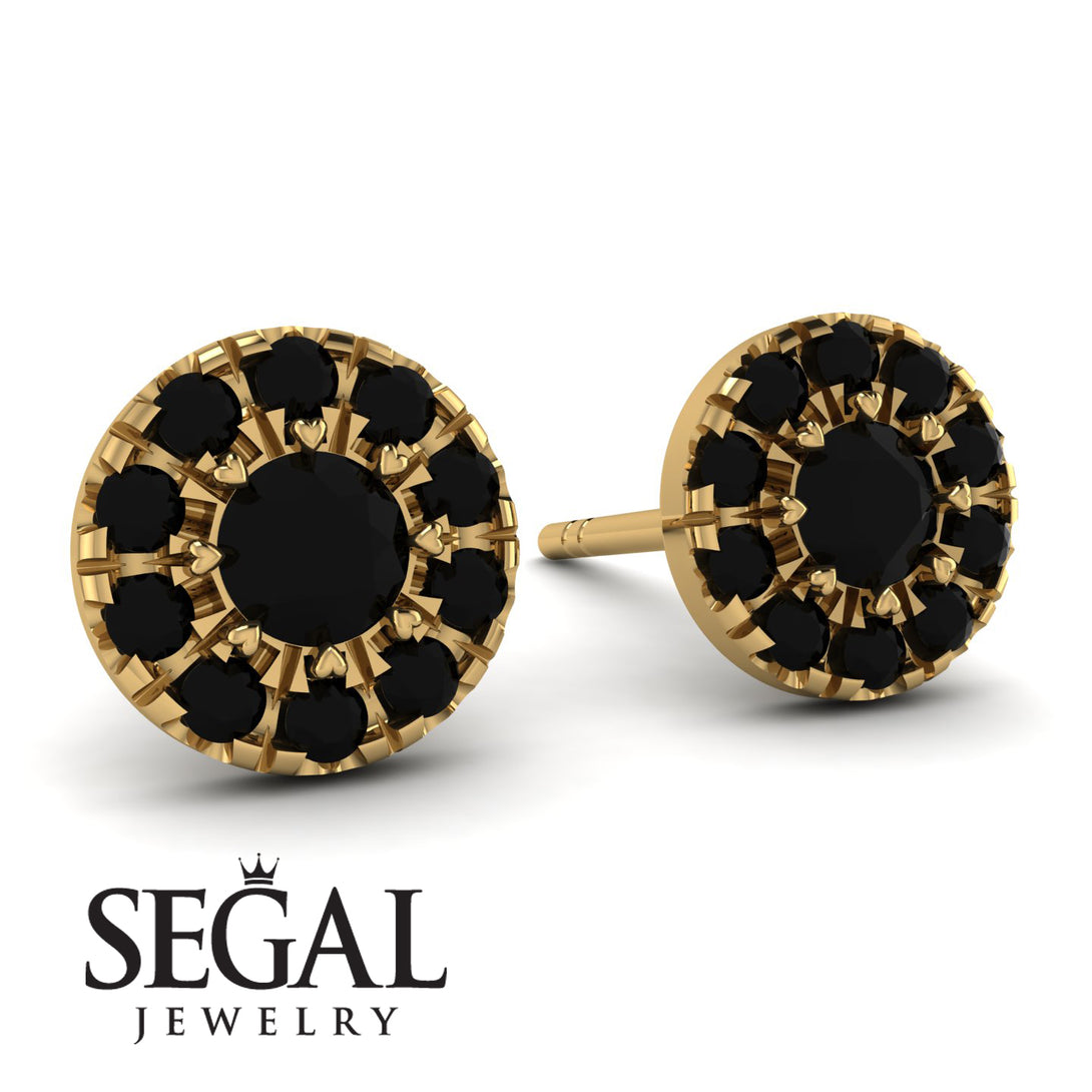 Halo Black Diamond Earrings - Heaven No. 37