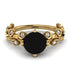 Hers 2 Carat Black Diamond Engagement Ring Leaves All Around - Sydney 2ct No. 7
