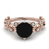 Hers 2 Carat Black Diamond Engagement Ring Leaves All Around - Sydney 2ct No. 8