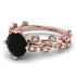 Hers 2 Carat Black Diamond Engagement Ring Leaves All Around - Sydney 2ct No. 8