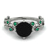 Hers 2 Carat Black Diamond Engagement Ring Leaves All Around - Sydney 2ct No. 24