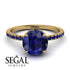 Hidden Diamond Round Sapphire Cat Claw Engagement Ring - Aurora No. 73