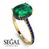 Hidden Halo Cushion Emerald Ring - Alayna No. 64