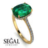 Hidden Halo Cushion Emerald Ring - Alayna No. 4 image 2